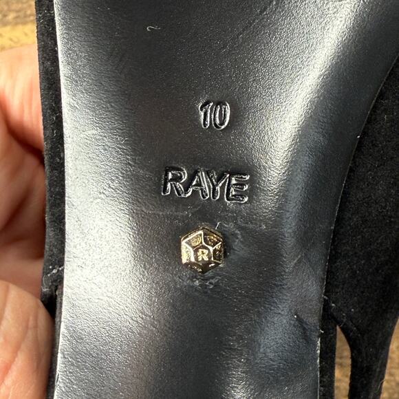 Raye Black Velvet Slingback Block Heel Women’s Size 10 Pointed Dress Shoes - Picture 10 of 10